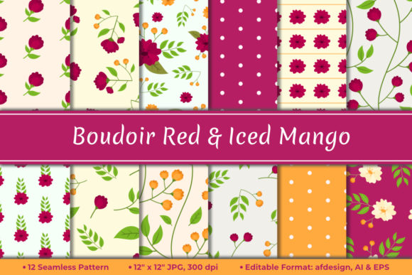 Download Boudoir Red Floral Digital Paper - Premium Resources