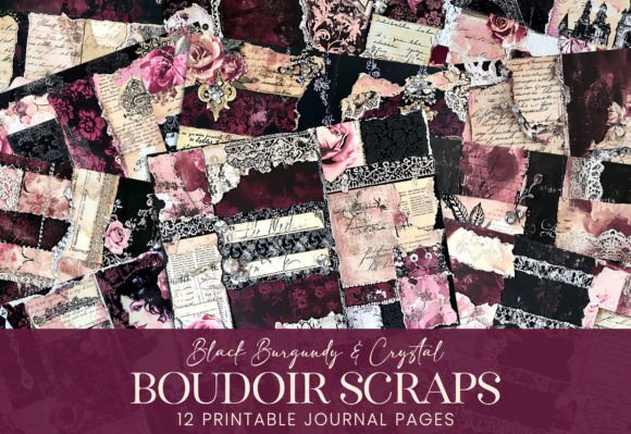 Download Boudoir Chic Scraps Black Lace Burgundy - Boudoir Collection